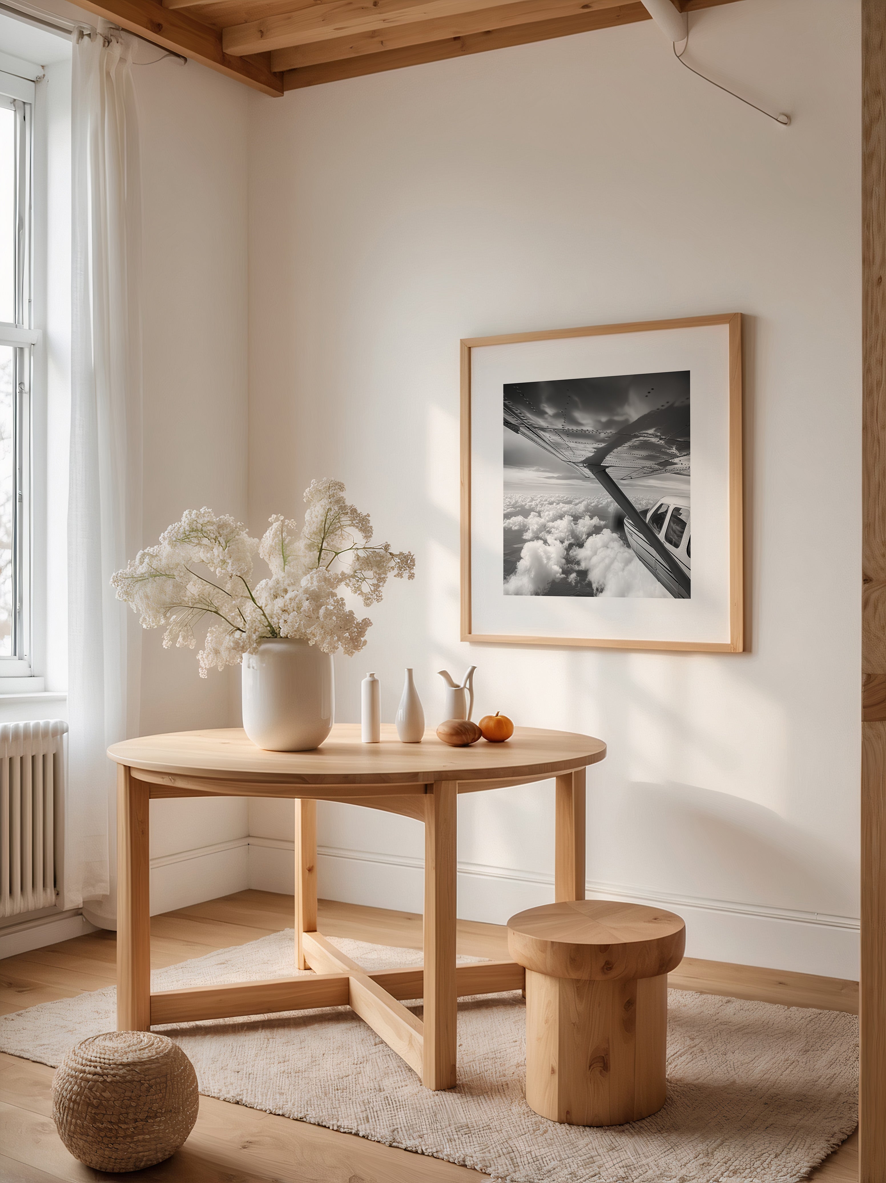 Flugzeug Wolken Schwarzweiß