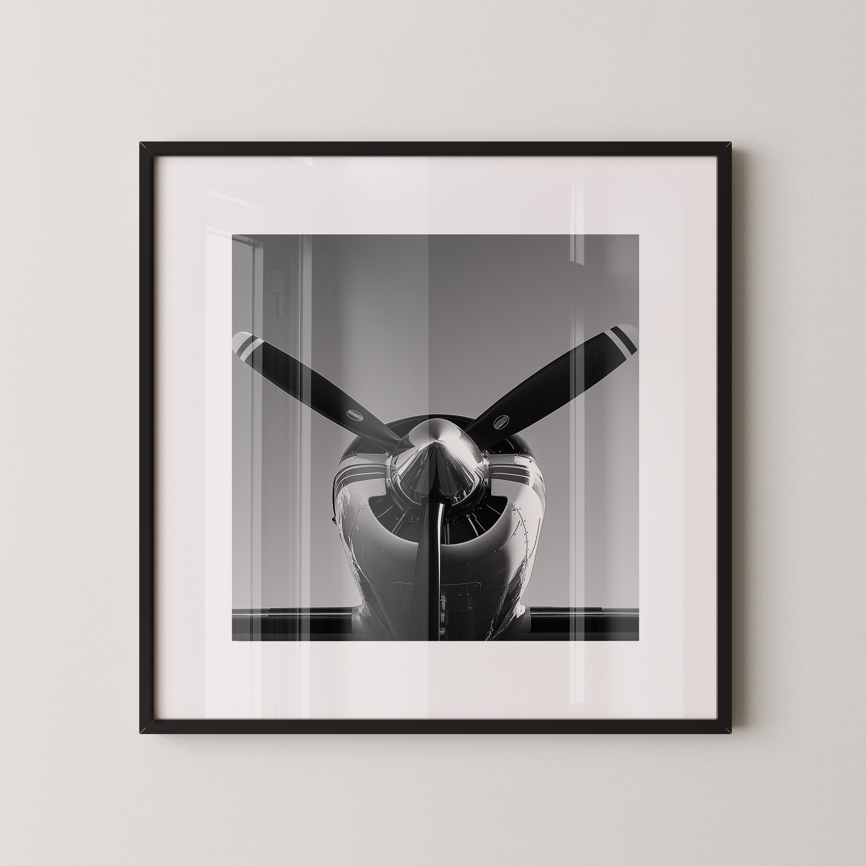 Flugzeugpropeller Vorderansicht S/W