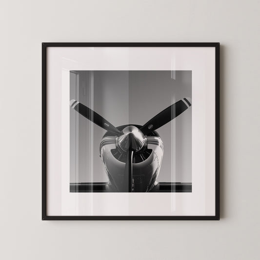 Flugzeugpropeller Vorderansicht S/W