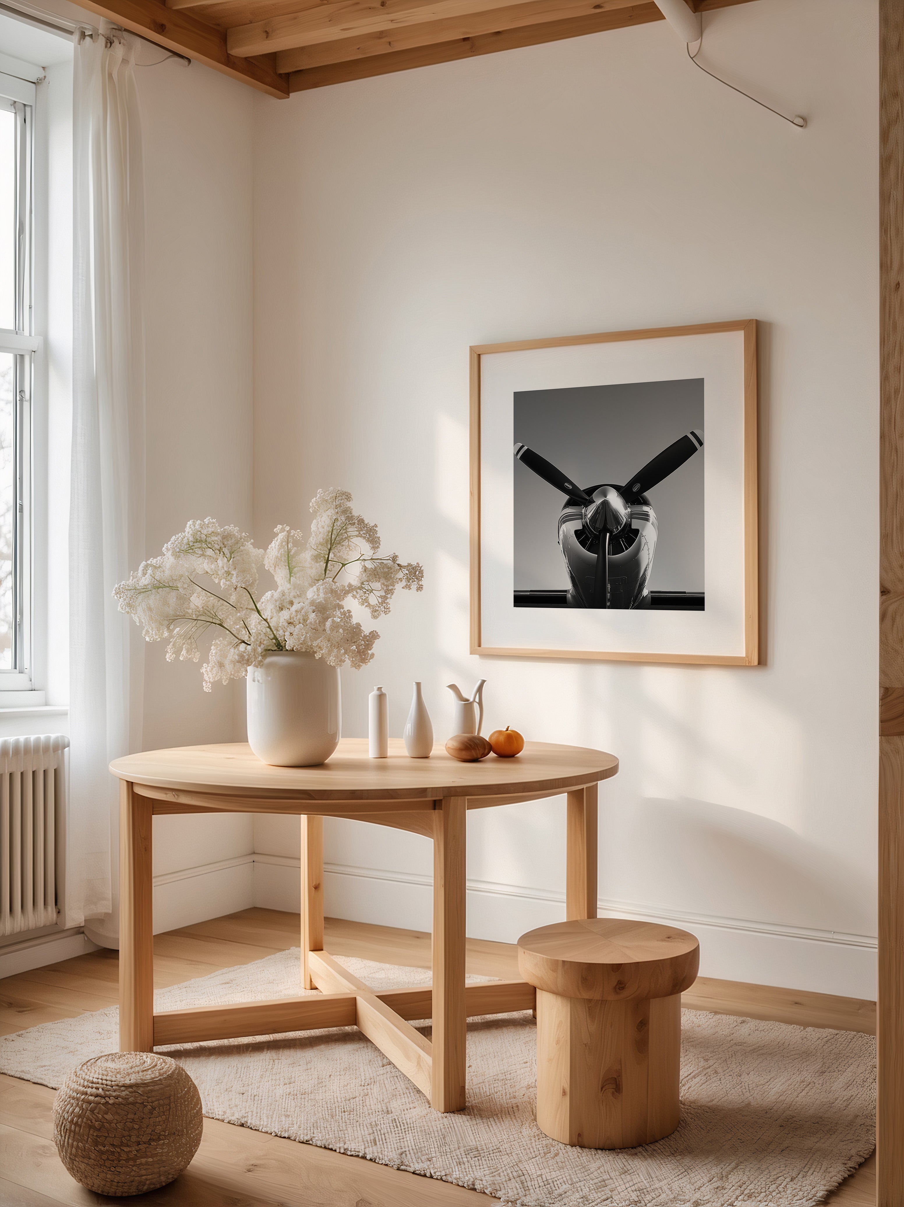 Flugzeugpropeller Vorderansicht S/W