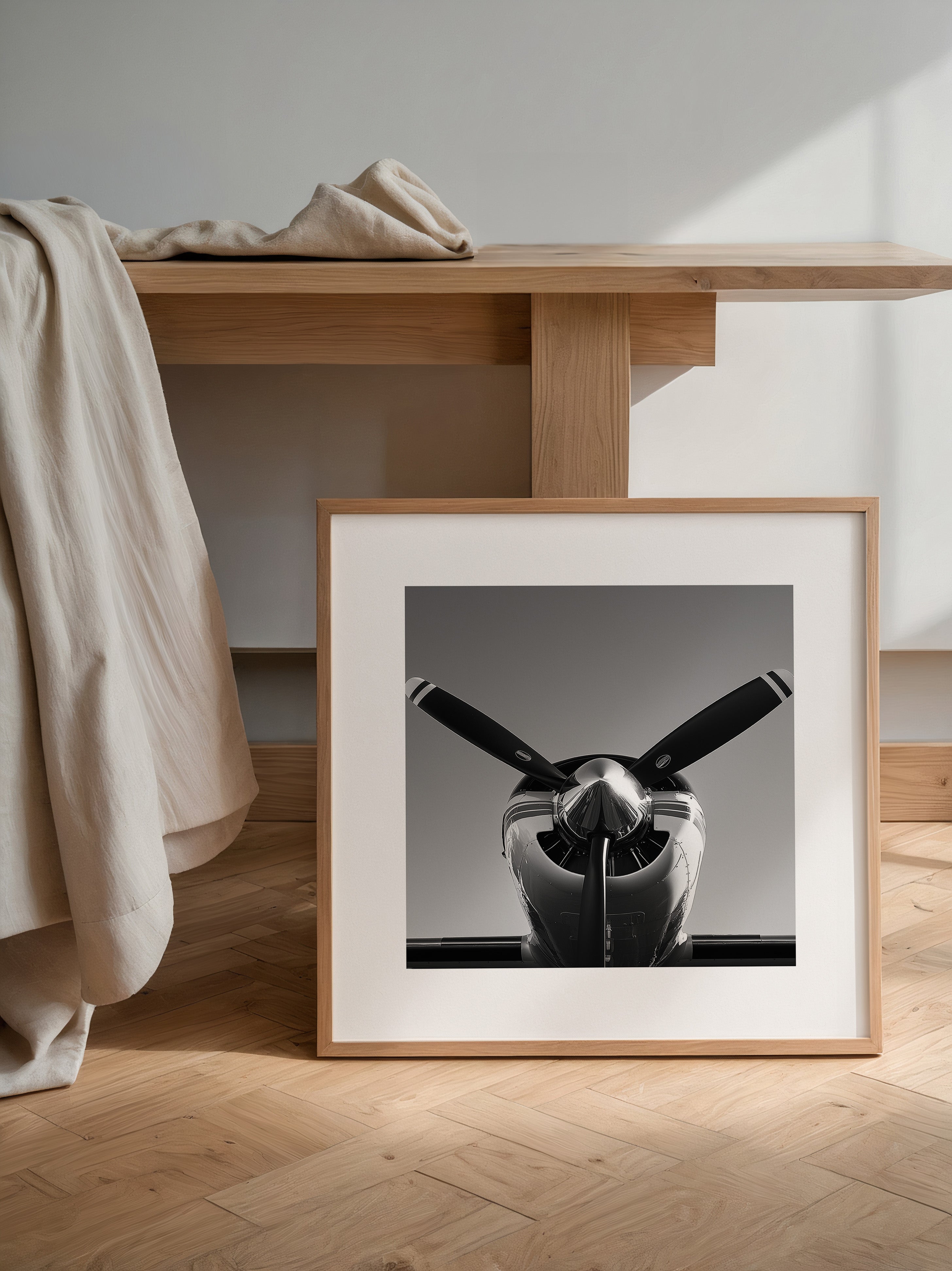 Flugzeugpropeller Vorderansicht S/W