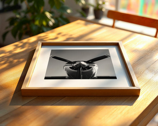 Flugzeugpropeller Vorderansicht S/W