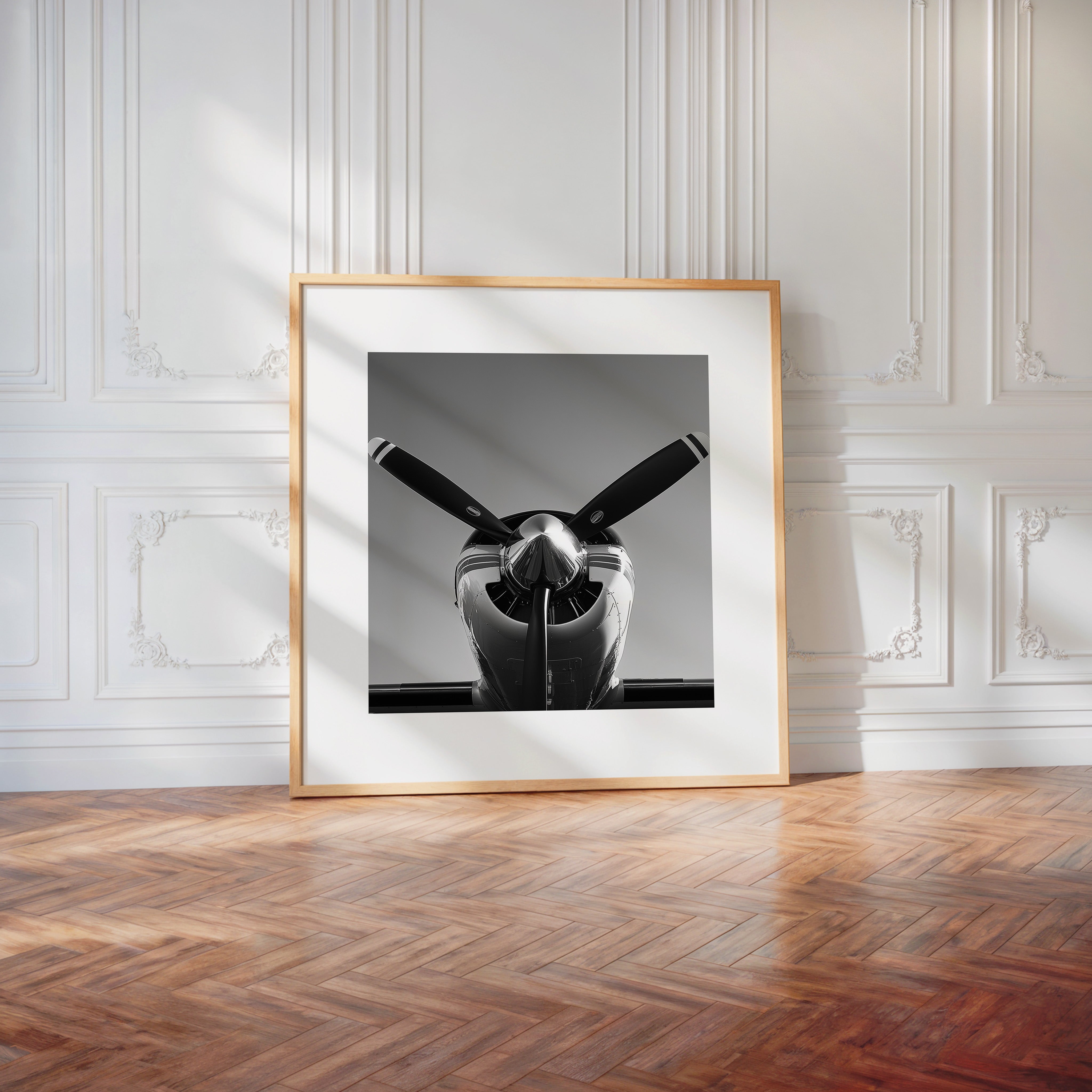 Flugzeugpropeller Vorderansicht S/W