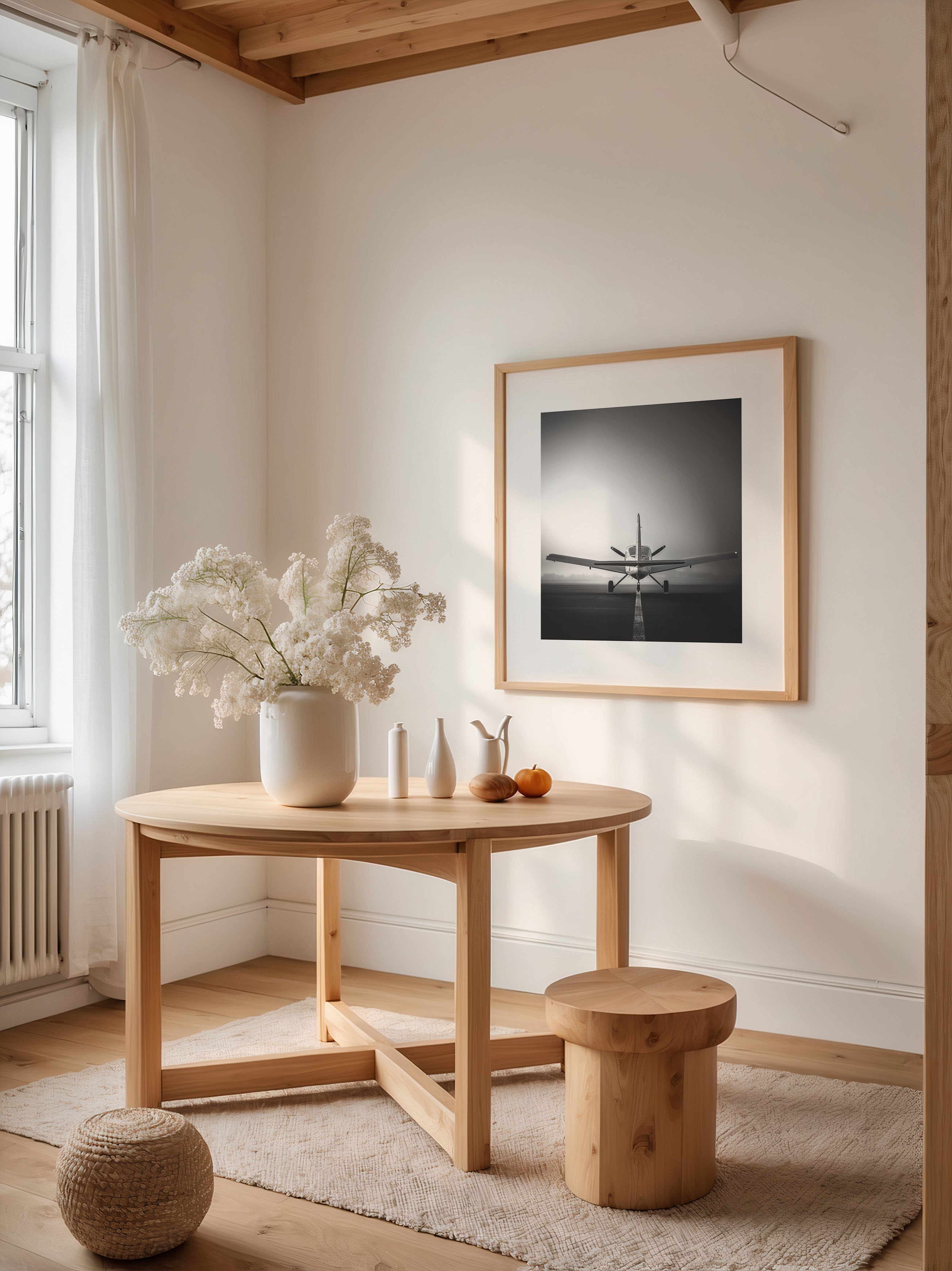 Flugzeug Startbahn Schwarzweiß