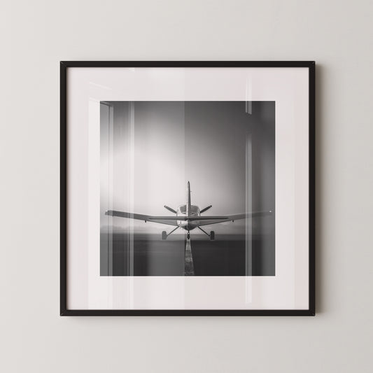 Flugzeug Startbahn Schwarzweiß