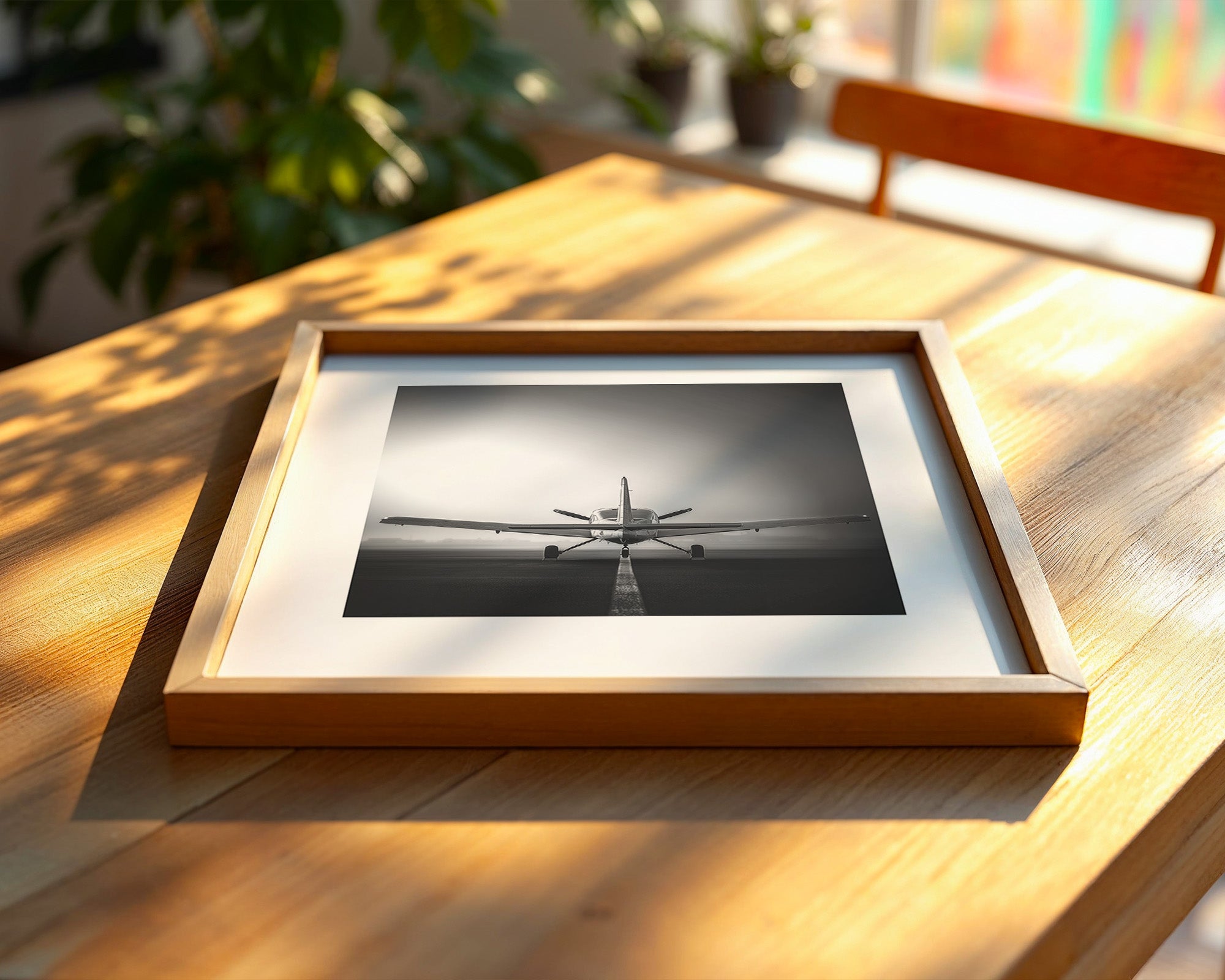 Flugzeug Startbahn Schwarzweiß