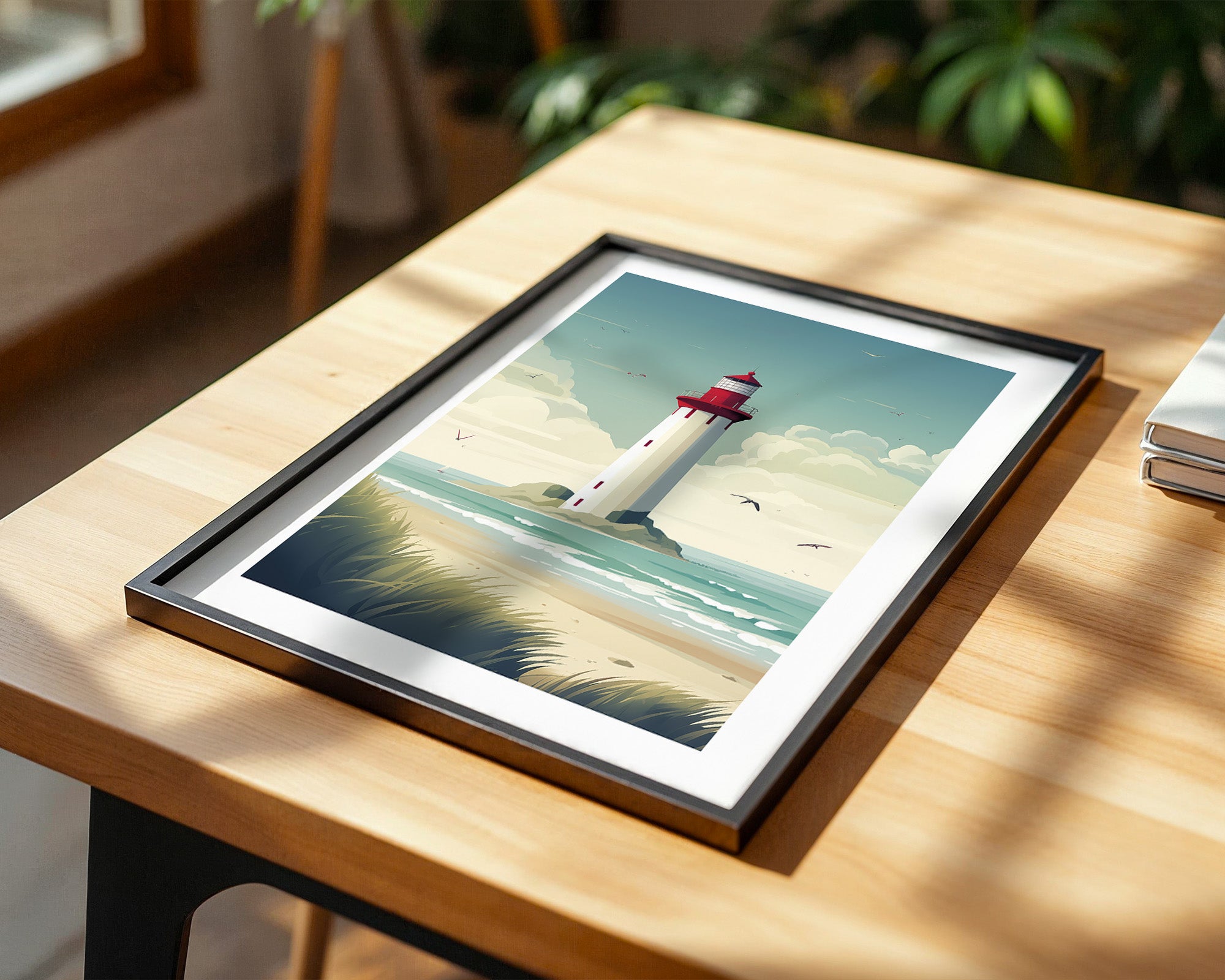 Leuchtturm Küste Pastellkünstlerisch