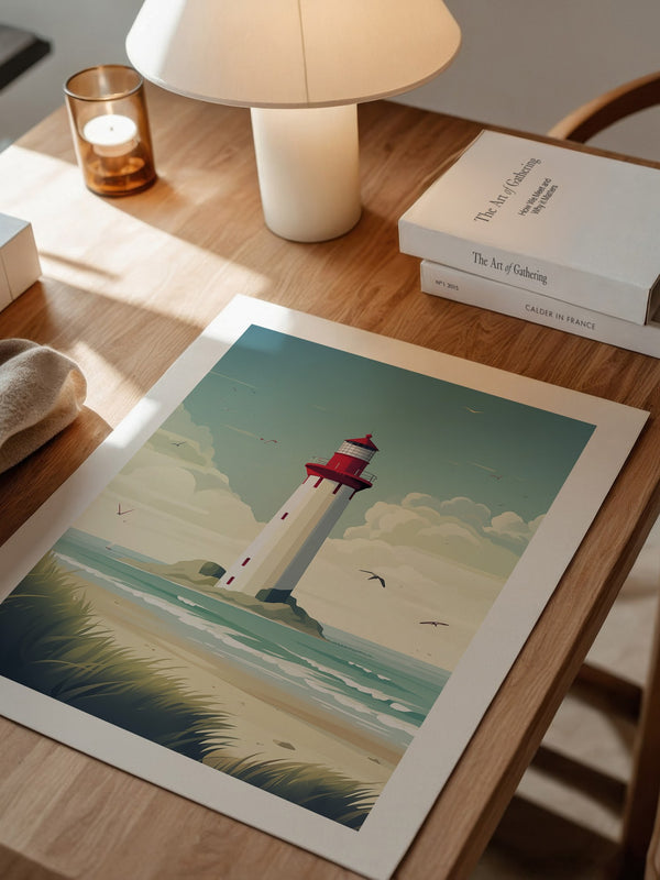 Leuchtturm Küste Pastellkünstlerisch