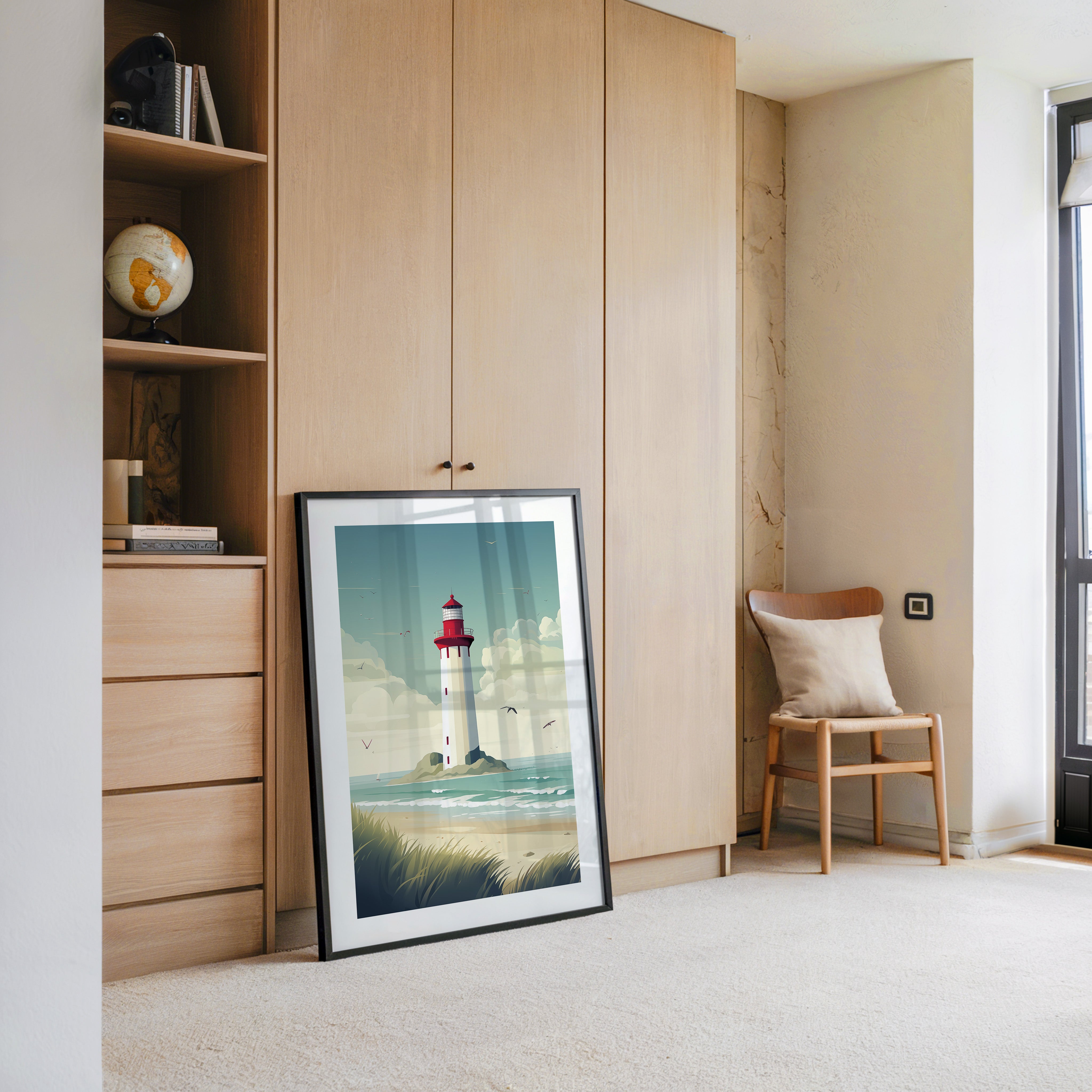 Leuchtturm Küste Pastellkünstlerisch