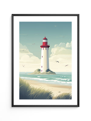 Leuchtturm Küste Pastellkünstlerisch