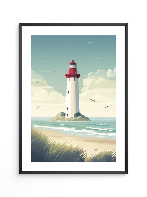 Leuchtturm Küste Pastellkünstlerisch