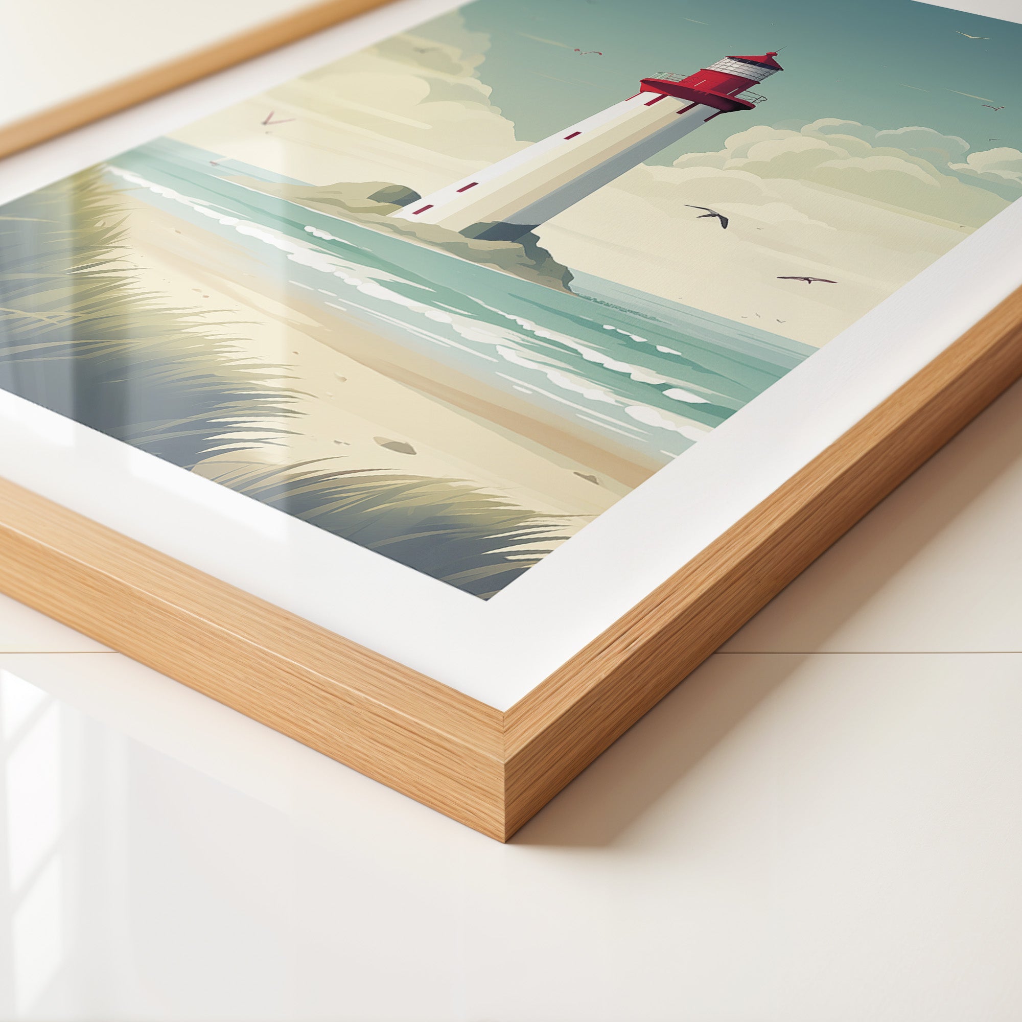 Leuchtturm Küste Pastellkünstlerisch