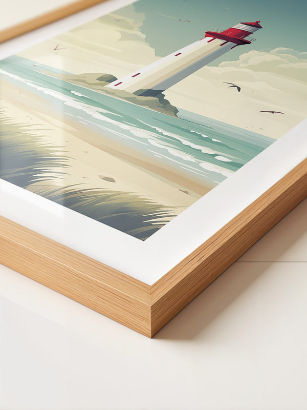 Leuchtturm Küste Pastellkünstlerisch