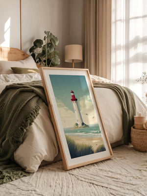 Leuchtturm Küste Pastellkünstlerisch