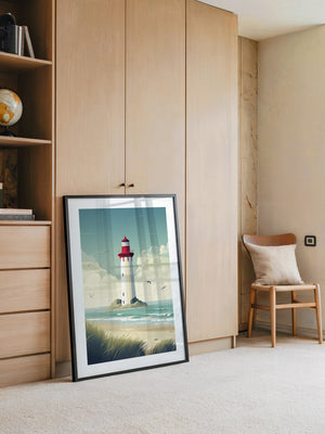 Leuchtturm Küste Pastellkünstlerisch