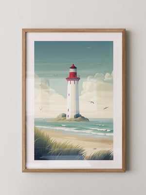 Leuchtturm Küste Pastellkünstlerisch