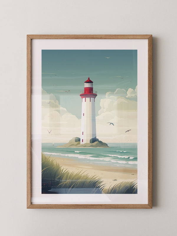 Leuchtturm Küste Pastellkünstlerisch