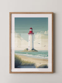 Leuchtturm Küste Pastellkünstlerisch