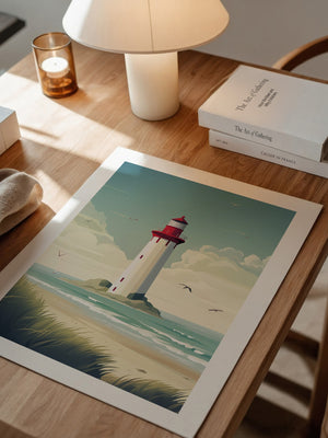 Leuchtturm Küste Pastellkünstlerisch