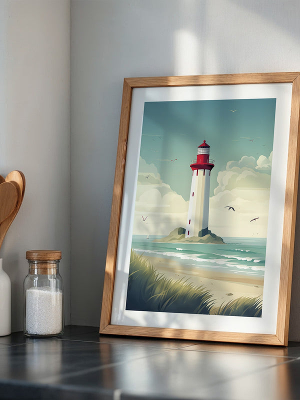 Leuchtturm Küste Pastellkünstlerisch