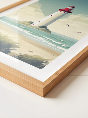 Leuchtturm Küste Pastellkünstlerisch