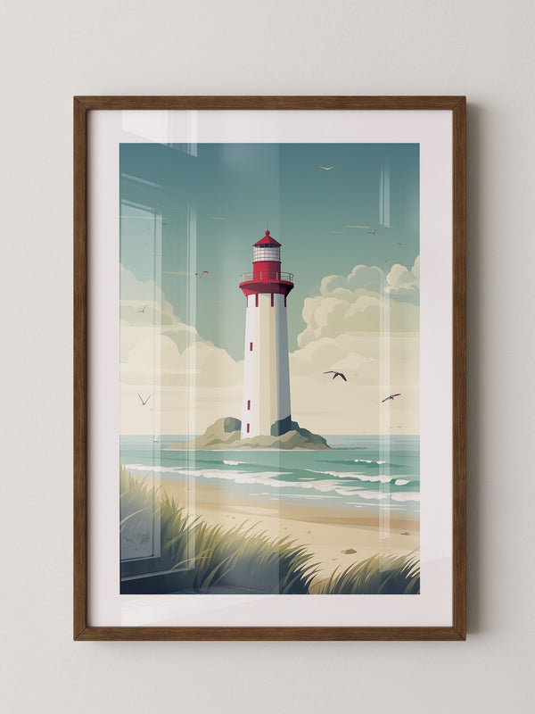 Leuchtturm Küste Pastellkünstlerisch