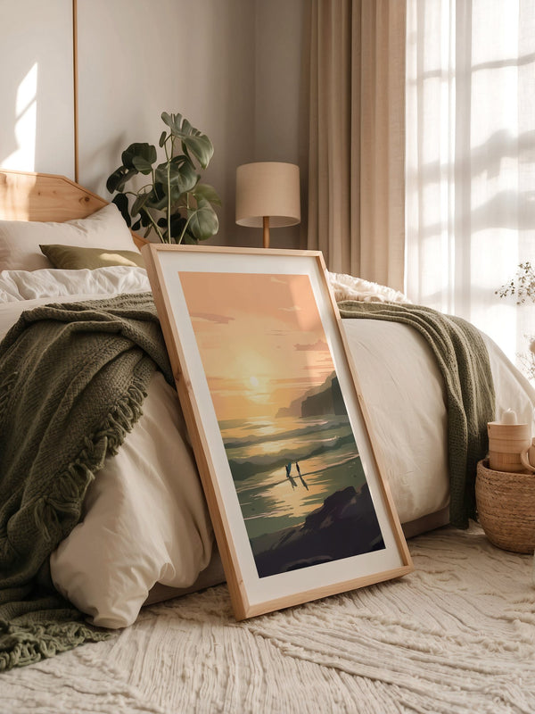 Surfer Sonnenuntergang pastell
