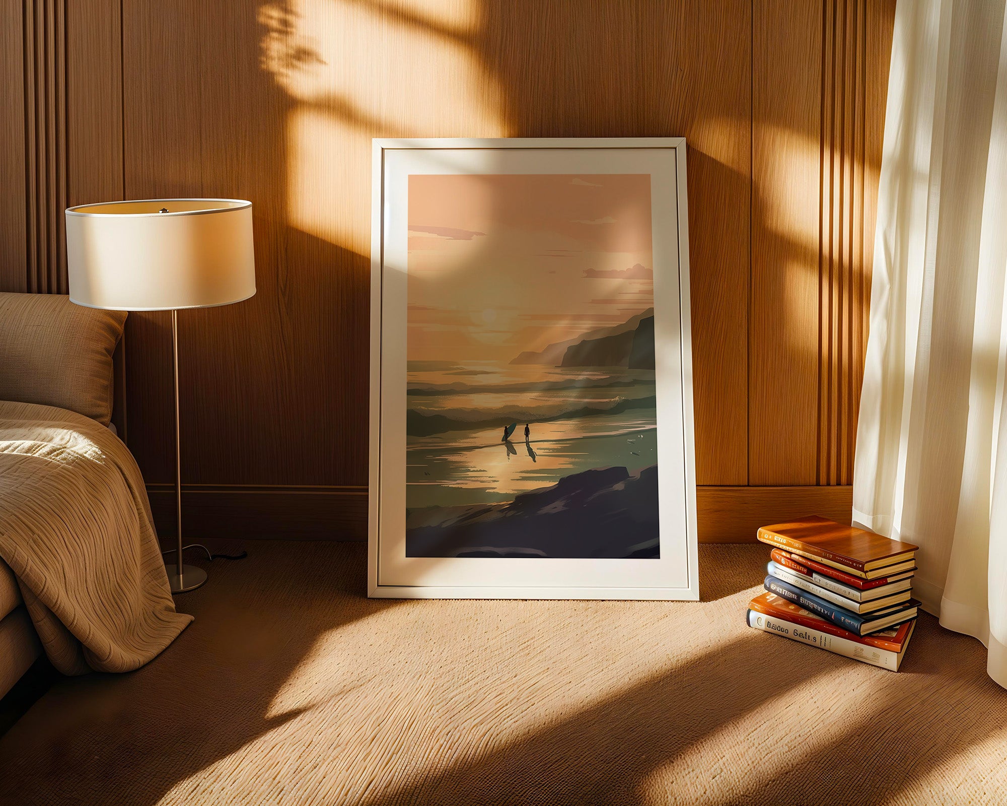 Surfer Sonnenuntergang pastell