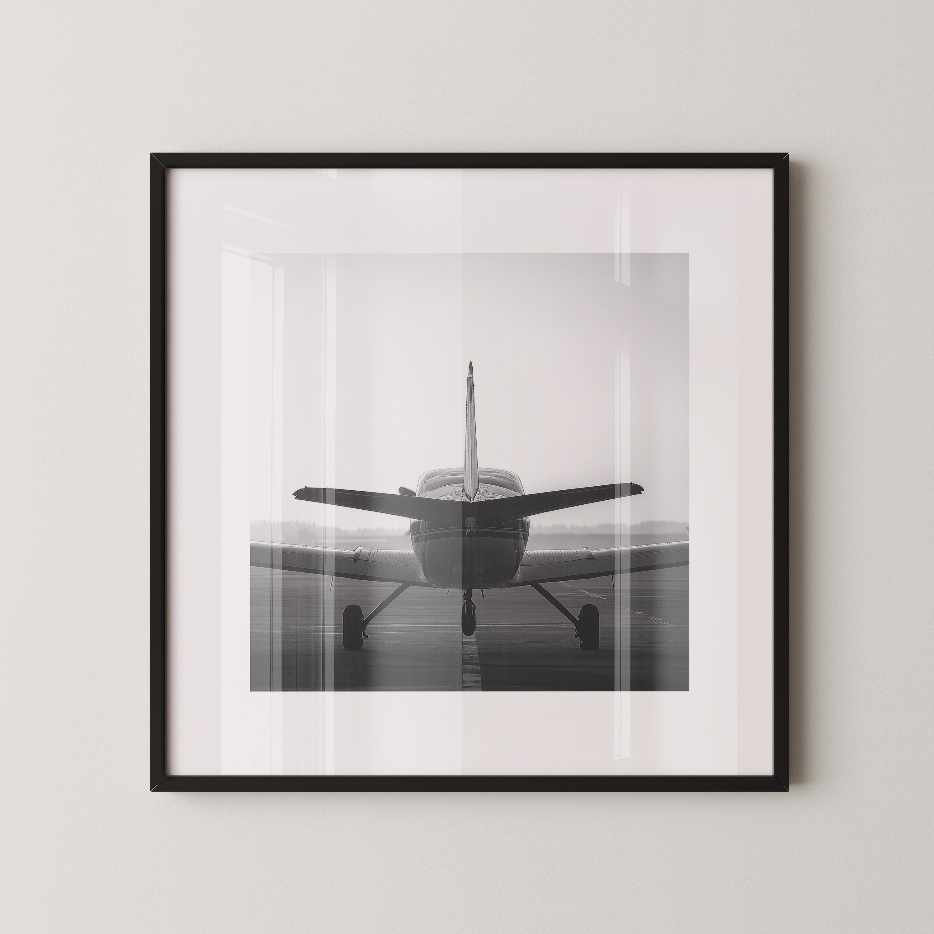 Flugzeugheck Schwarzweiß