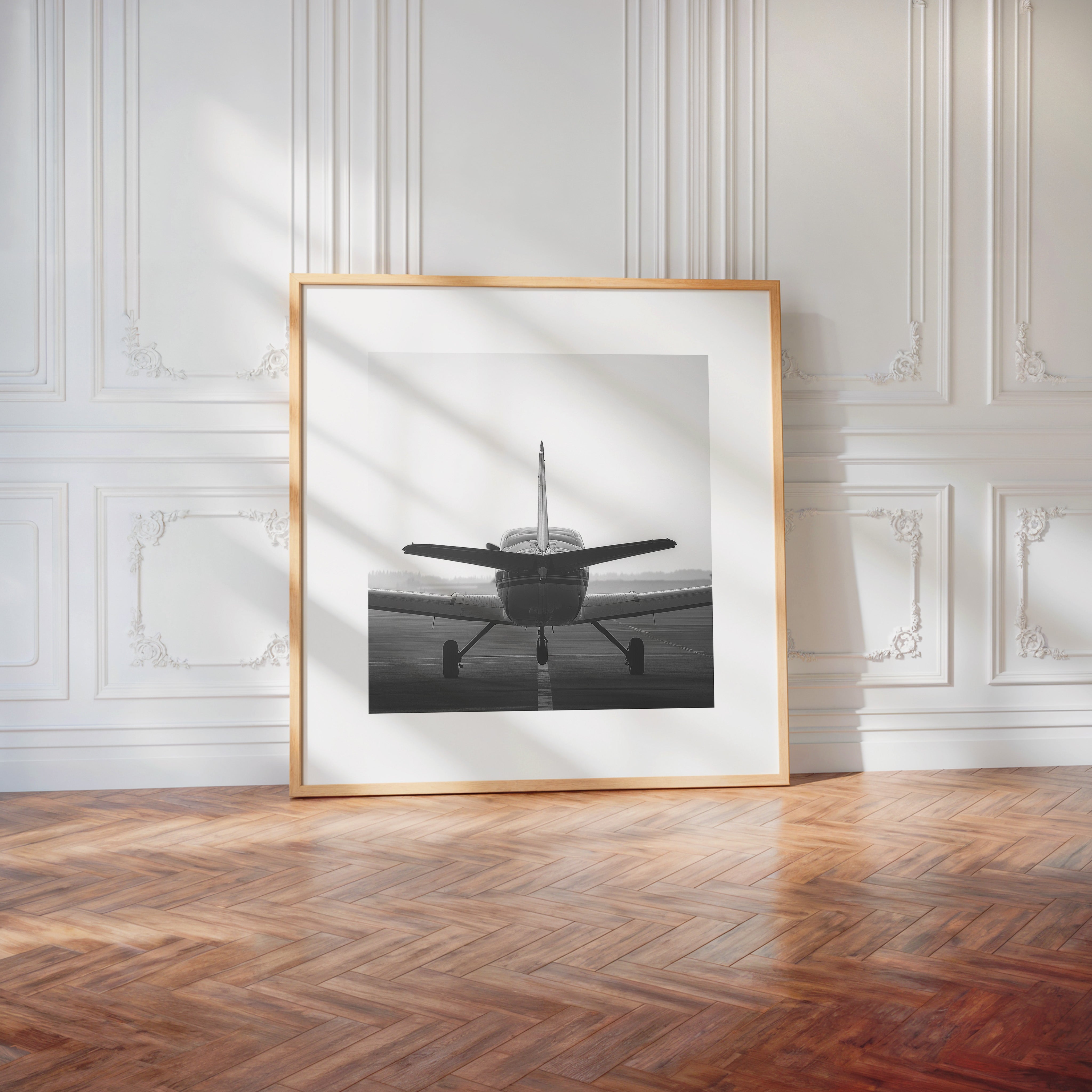 Flugzeugheck Schwarzweiß