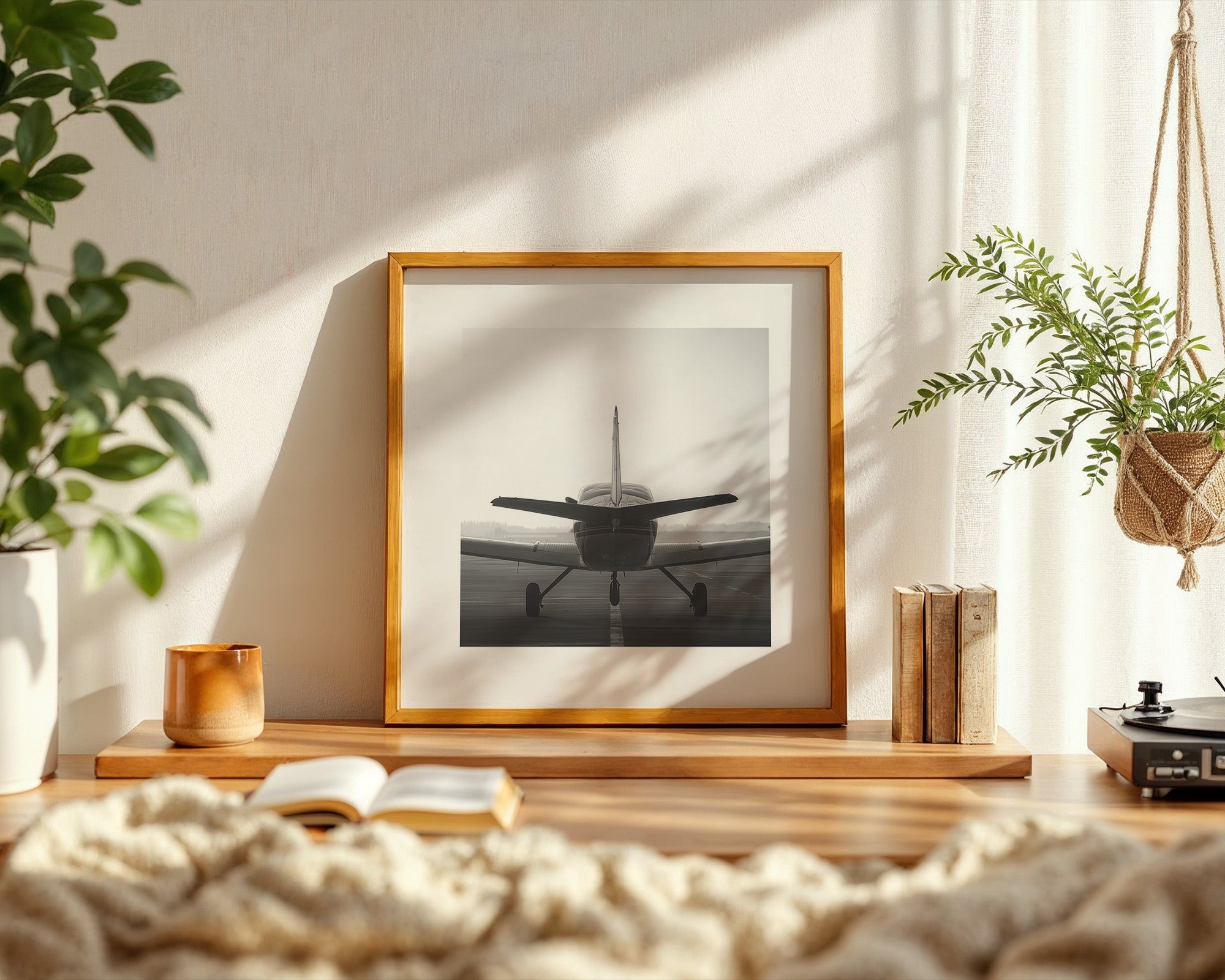 Flugzeugheck Schwarzweiß