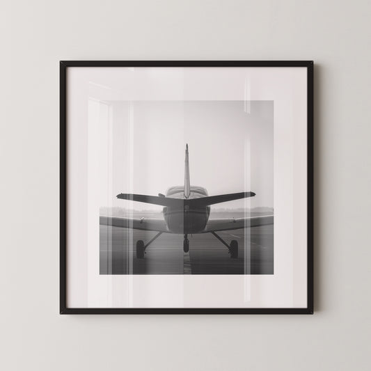 Flugzeugheck Schwarzweiß