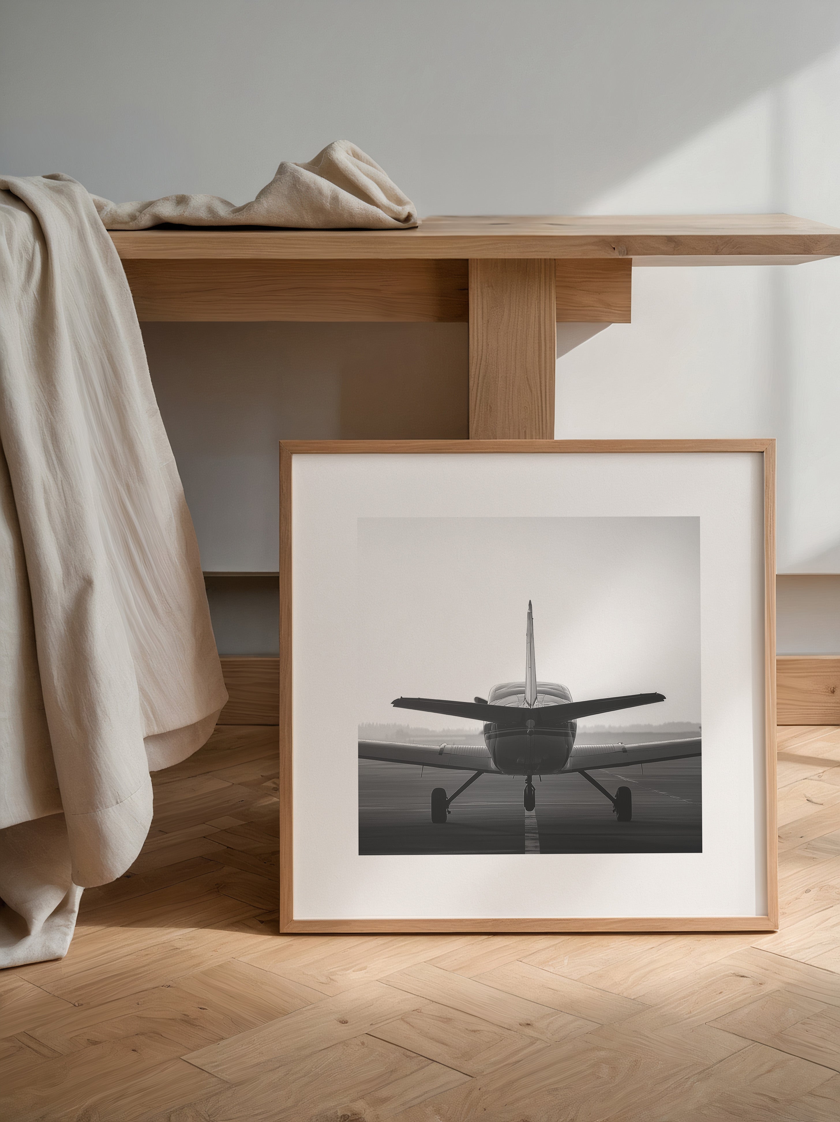 Flugzeugheck Schwarzweiß