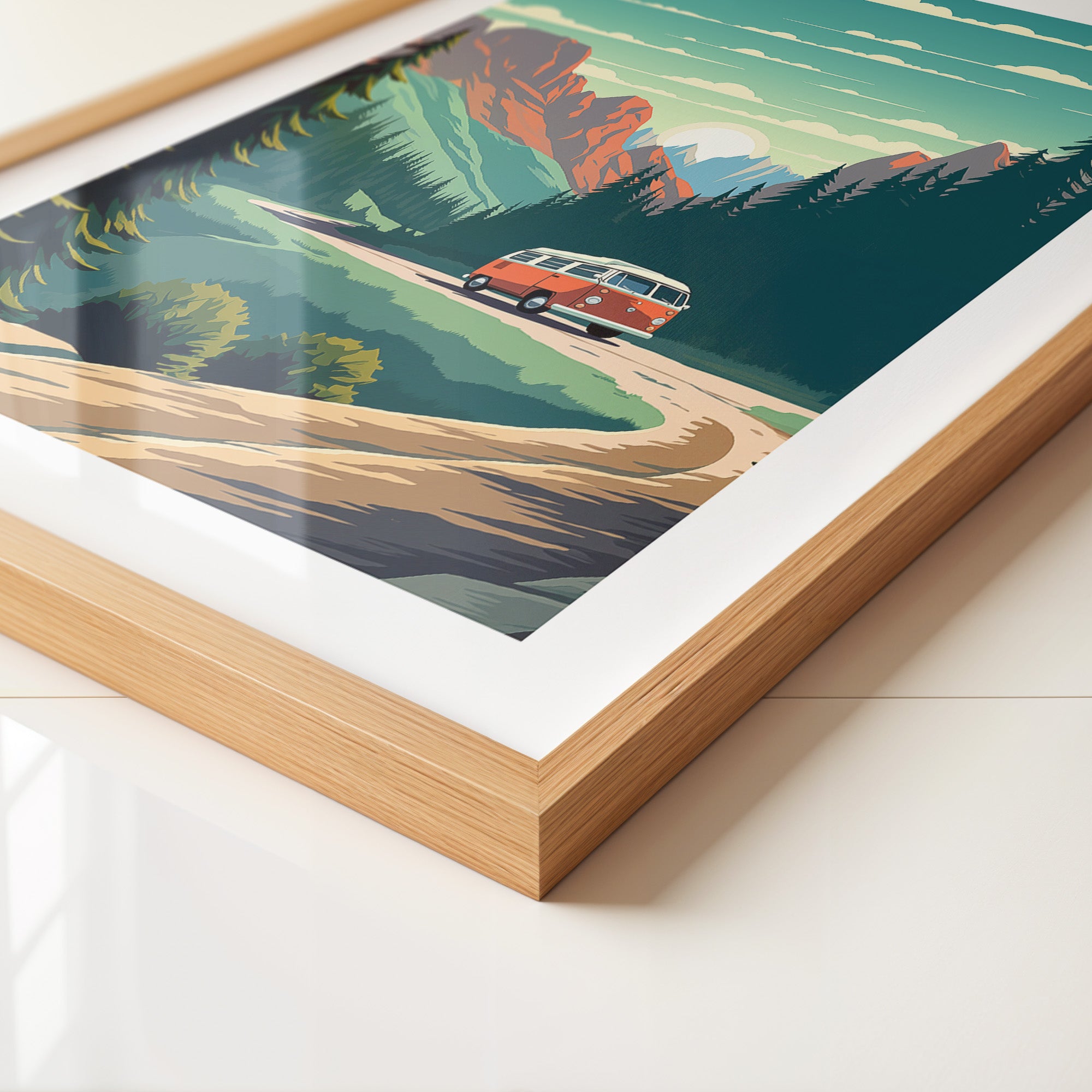 Camper Roadtrip Berglandschaft Vintage