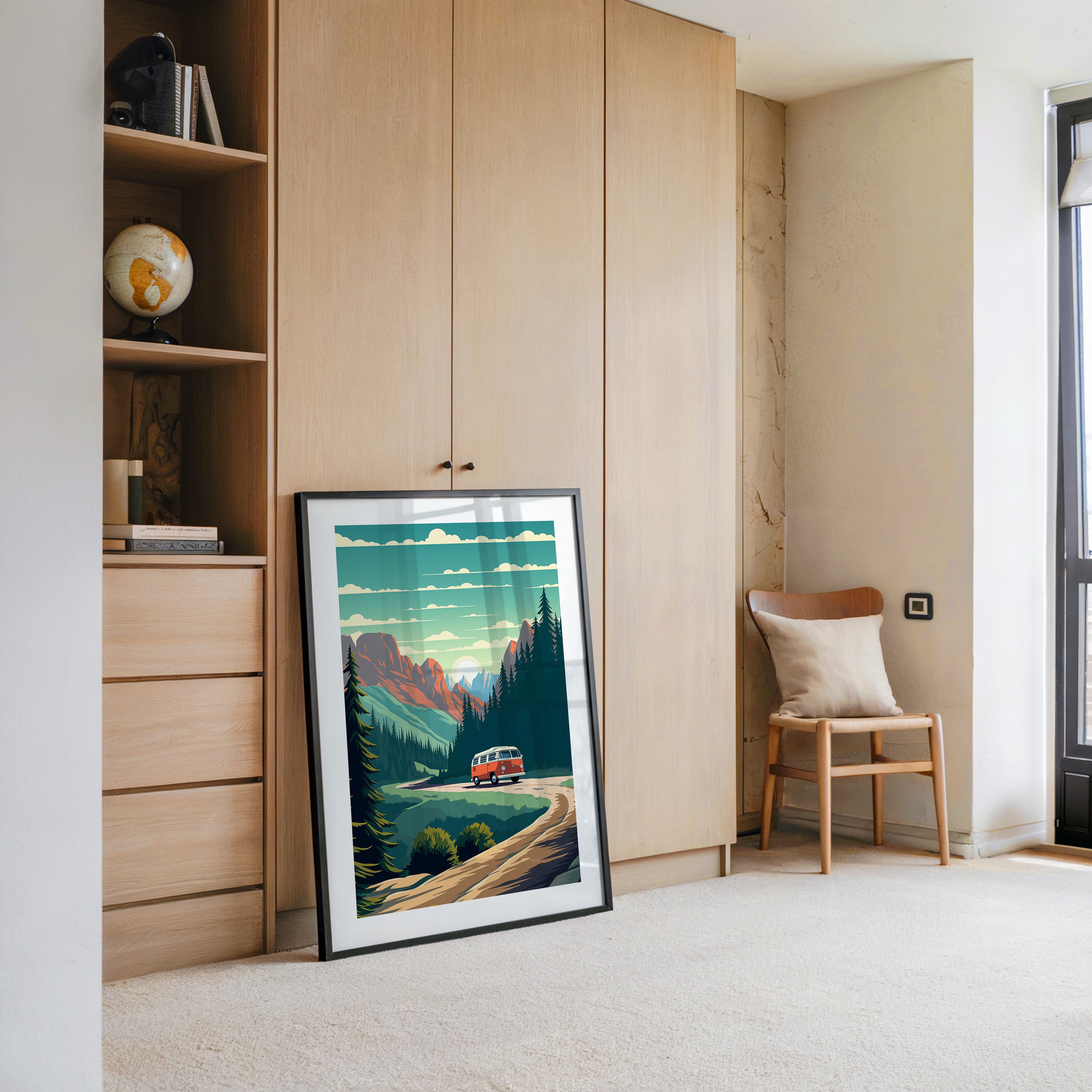 Camper Roadtrip Berglandschaft Vintage