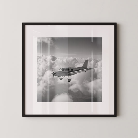 Flugzeug Wolken Schwarzweiß