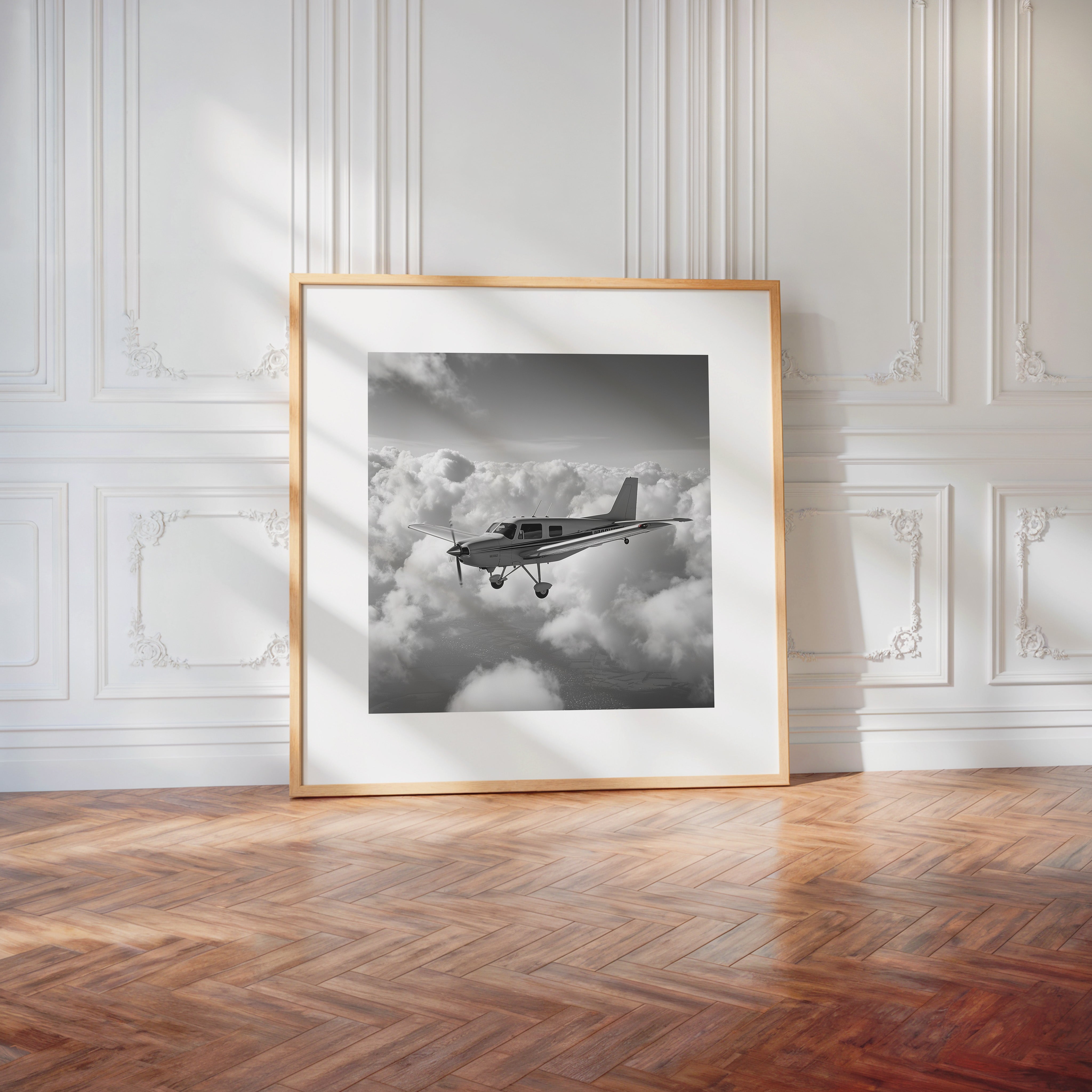 Flugzeug Wolken Schwarzweiß