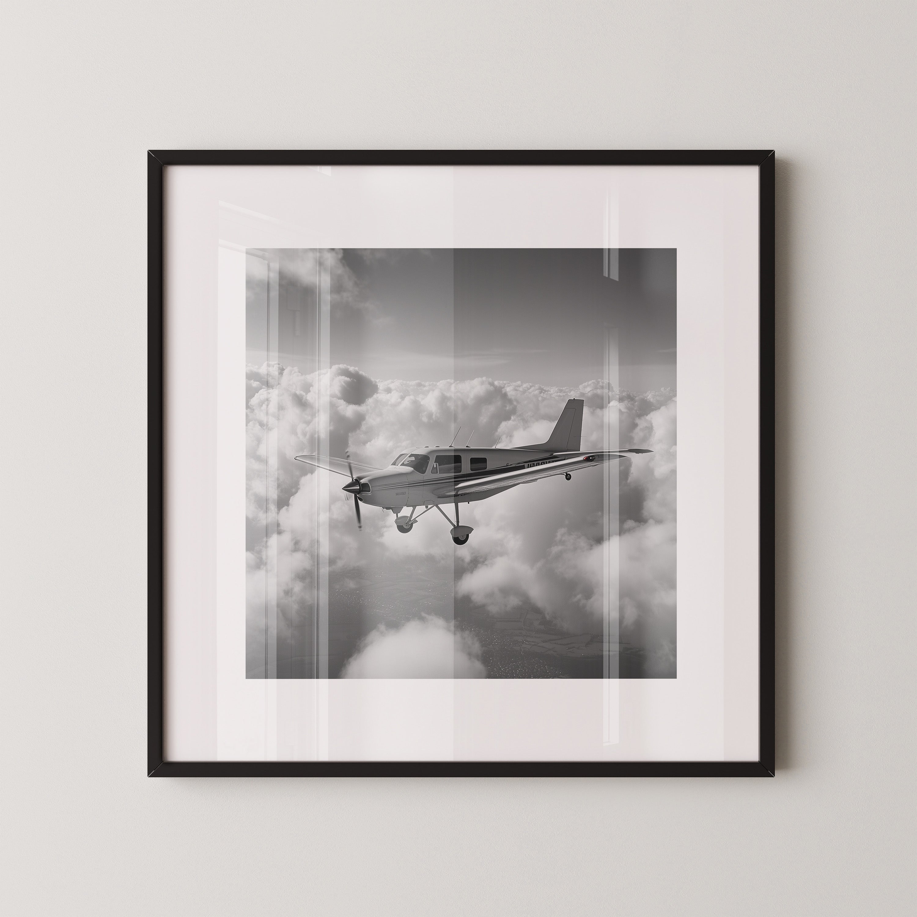 Flugzeug Wolken Schwarzweiß