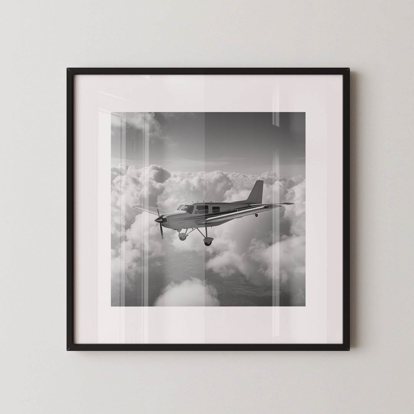 Flugzeug Wolken Schwarzweiß