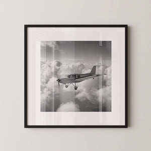 Flugzeug Wolken Schwarzweiß