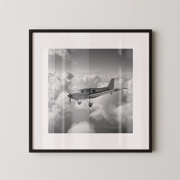 Flugzeug Wolken Schwarzweiß