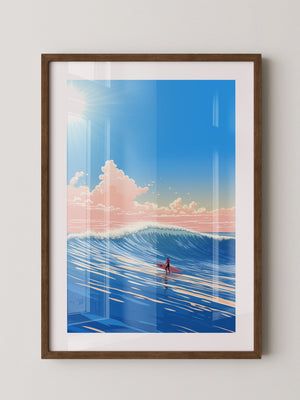 Surfer Welle pastellfarben