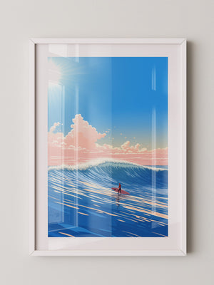 Surfer Welle pastellfarben