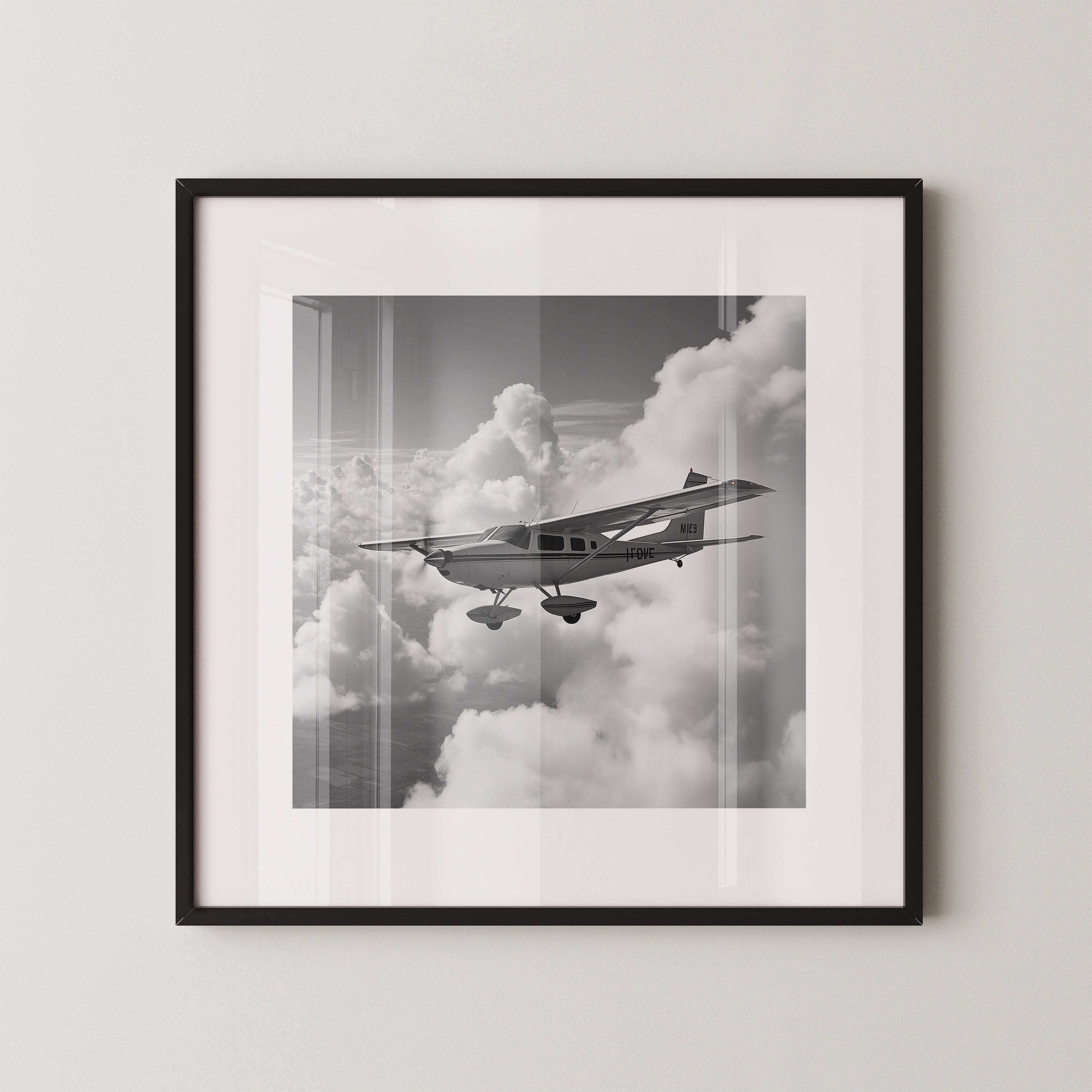 Flugzeug Wolken Schwarzweiß