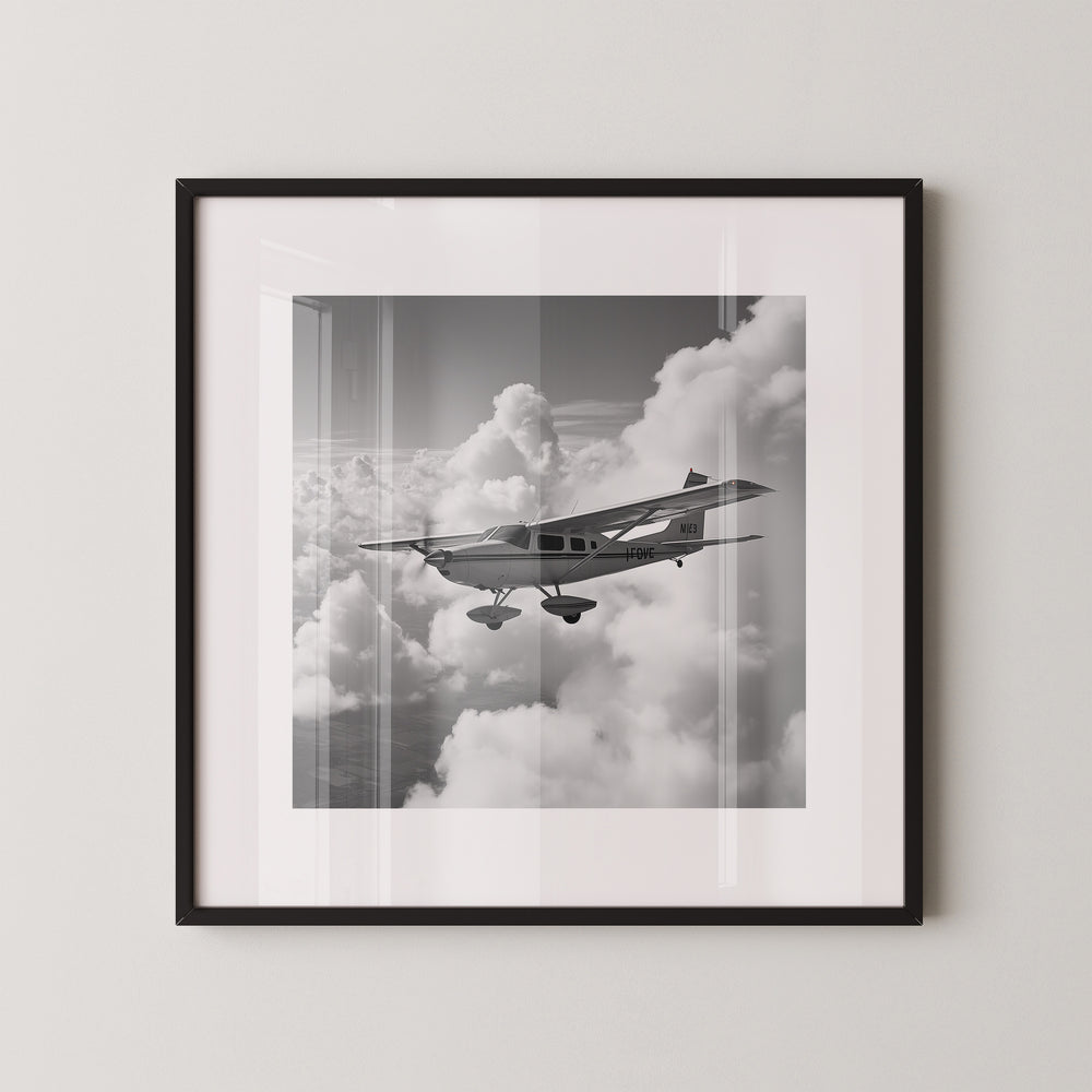 Flugzeug Wolken Schwarzweiß