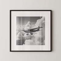 Flugzeug Wolken Schwarzweiß