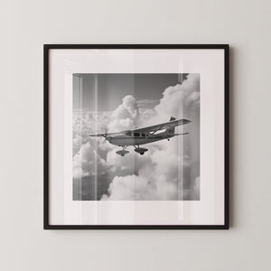 Flugzeug Wolken Schwarzweiß