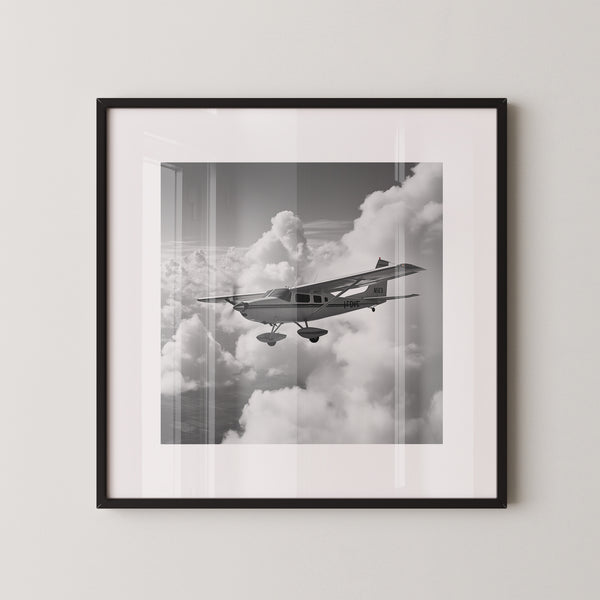Flugzeug Wolken Schwarzweiß