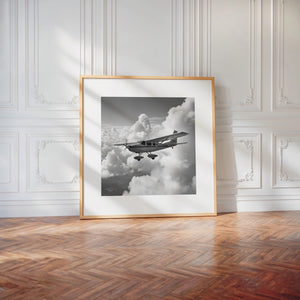 Flugzeug Wolken Schwarzweiß