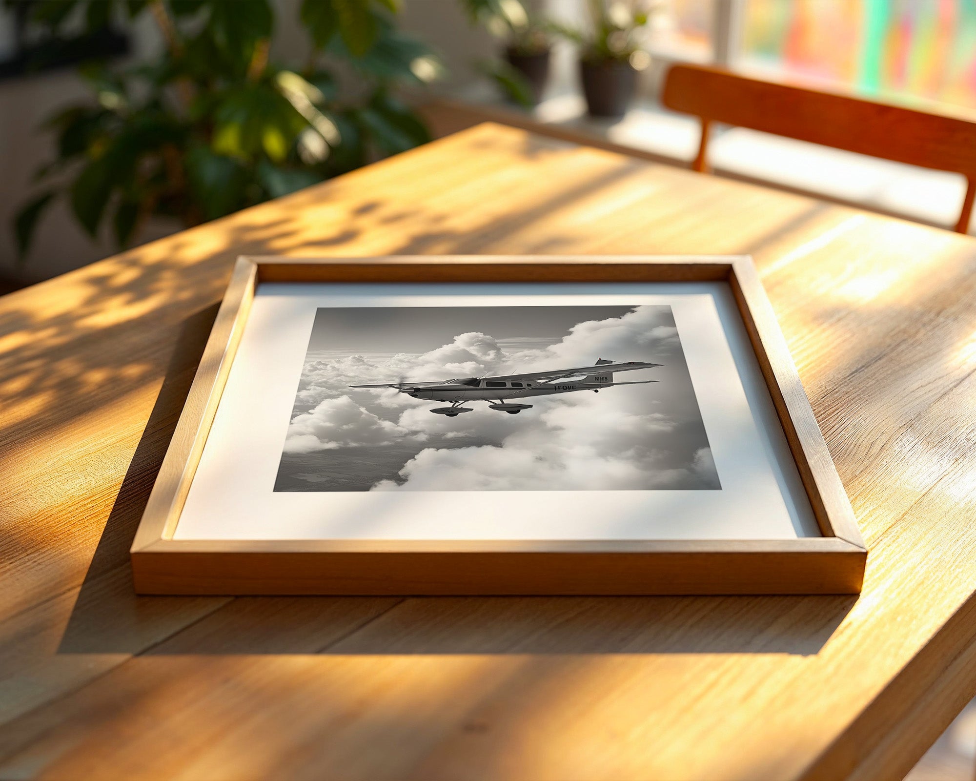 Flugzeug Wolken Schwarzweiß